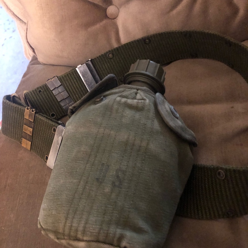 US Army Canvas Canteen with Belt - $35 or $30 w/offer